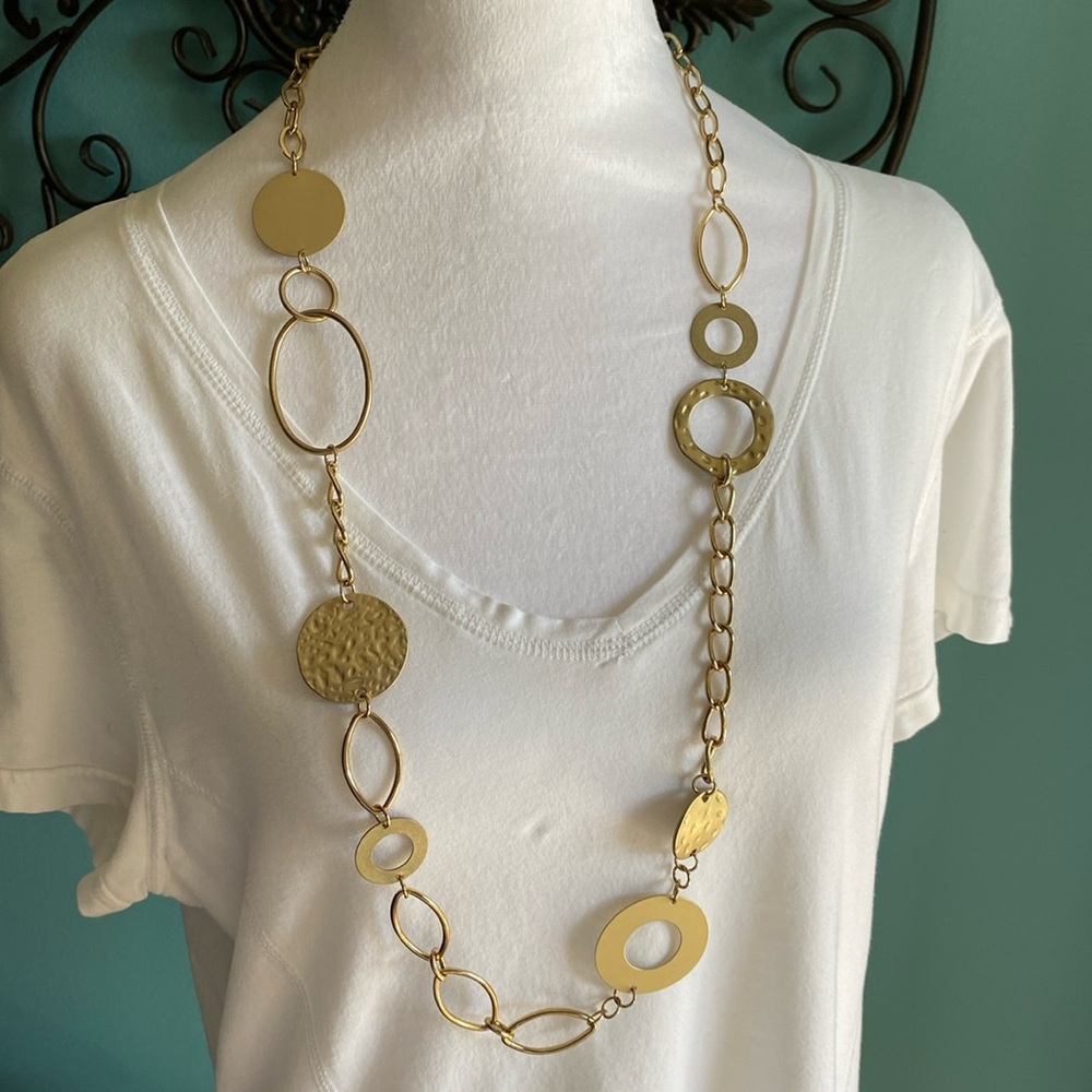 EUC Retro Metal Gold Tone Various Shapes/Sizes/Styles Link Necklace